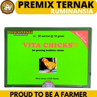 VITA CHICKS 10 GRAM 1 BOX (30 SACHETS) - Vitamin Growth for Chicks, DOC, Poultry, Vita Chicks