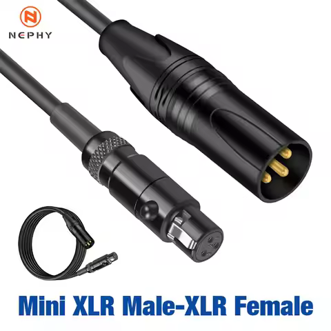 Mini XLR Female to XLR Male Mic Cable 3-pin Mini XLR Male to XLR Female Adapter Cable for BMPCC 4K C