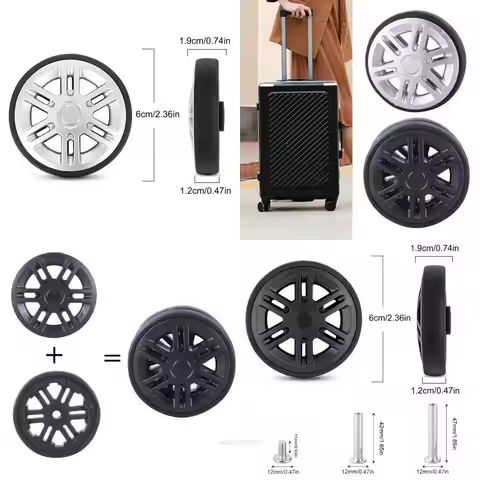 X5XA Set of 8 Travel Luggage Suitcase Replacement 60mm Plastic Caster Wheel