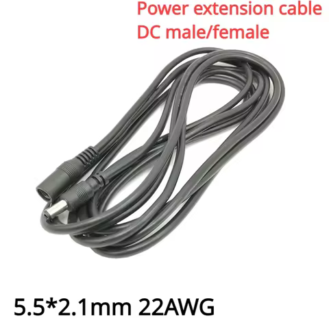 DC Power Extension Cable DC Male and Female Extension Cable 5.5x.2.1mm 22AWG Power Supply DC Cable R
