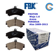 FBK Waja 1.6, Alza 2009-2013 Front Disc Brake Pad Arena PROTON PERODUA AF6086
