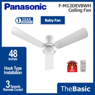 PANASONIC 48" BAYU 3 Blade Design Baby Fan Remote Control Ceiling Fan ( F-M12DEVBWH )