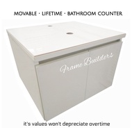 Basin Cabinet/Aluminum Basin Cabinet/Wall Mounted Basin Cabinet/Bathroom Counter With Tabletop/Bathroom Storage