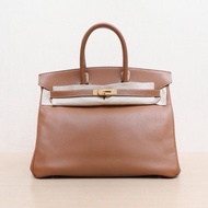 HERMES(愛馬仕) Birkin 35 37金棕色 Epsom皮 框C 金扣