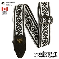 ERNIE BALL® P05342 Black Vine Guitar Strap สายสะพายกีตาร์ 3in1 ลวดลายศิลปะ สำหรับกีตาร์โปร่ง/กีตาร์ไ