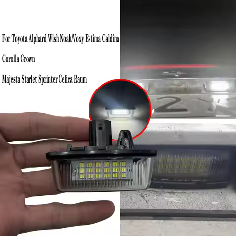 2Pcs CanBus LED License Plate Lights For Toyota Corolla E11 Crown S180 Starlet EP91 Vios Previa ACR5
