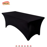 FKILLAONE High Stretch Tablecloth, Universal 4/6FT Rectangular Table Cloth, Black Elastic Washable B