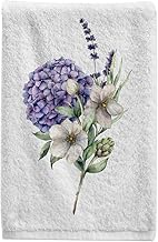 Lavender Hydrangea Watercolor Flowers Bathroom Hand Towels for Bathroom Decorative Towels Bathroom S