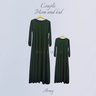 GAMIS COUPLE Ibu dan Anak / Gamis couple Ibu dan Bayi / Gamis Polos Anak/Bayi 1-12 Tahun / Gamis Pol
