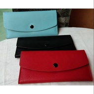 Orange leather 3-fold wallet