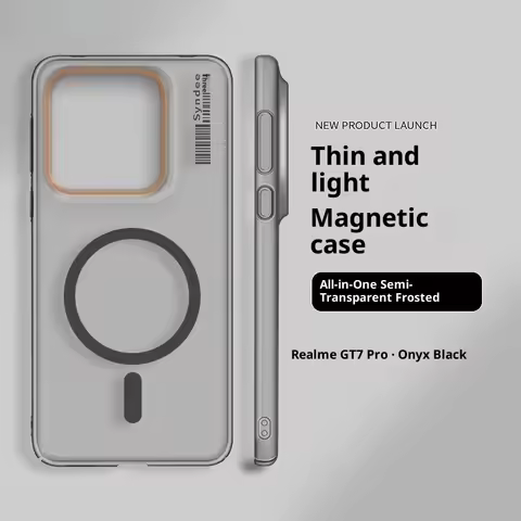 For Realme GT 7 GT 7T GT7 PRO Case: Luxurious Soft Gauze Texture with Built-in Magnetic PC Cover; Fo