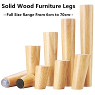 [Leg length 6-70cm] Solid Wood Furniture Legs Round Couch Legs No Slip Replacement Feet for Sofa, Bed, Armchair, Cabinet, Coffee Table with Mounting Plate Original Oak Wood Ikea