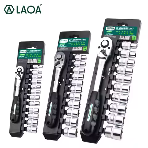 LAOA Ratchet Socket Wrench Set Car Repair Tool Set CrV Drive Spanner Wrench for Bicycle Motorcycle C
