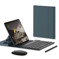 全城熱賣 - 適用於Google Pixel Fold GKK 調檔藍牙鍵盤+筆+鼠標+皮套 套裝（綠色）