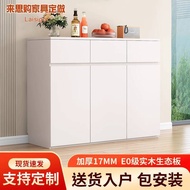 French Style Sideboard Kitchen Ultra-Thin 30Cm White Narrow Sideboard 20Cm Solid Wood Storage Cabine