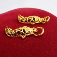 24K Gold Plated Arowana Koi Fish Necklace Pendant