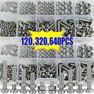 640PCS/320PCS/120PCS Hex Nut & Bolt Assortment Set - M2 M2.5 M3 M4 M5 Metric Screw And Nut Kit