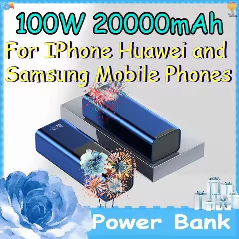100W 20000mAh Power Bank for IPhone Huawei and Samsung Mobile Phones Notebook Fast Charging Mobile P