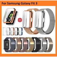 Magnetic Strap+Case for Samsung Galaxy Fit 3 Strap Stainless Steel Samsung fit3 Strap Band Bracelet 
