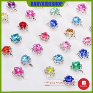 Children's Toys combo of 5 Children's Rings Girls Cartoon New Simulation Diamond Rings Aisha Princes