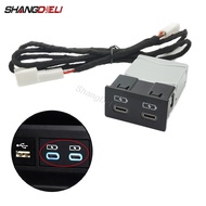 Blue Light Car Charger Dual TYPE-C PD Port Charging Interface Adapter For Toyota Sienna Camry Coroll