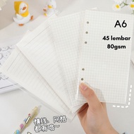 Binder Paper Loose Leaf/ A6 (6 Ring)