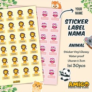 Animal Name Label Sticker Cute Animal Sticker Book Sticker Custom Sticker