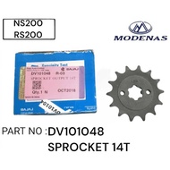 DV101048 MODENAS PULSAR NS200 / RS200 FRONT SPROCKET 14T BAJAJ SPOCKET DEPAN