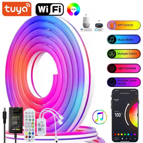 Neon Led Strip Lights Outdoor Waterproof 220v Bluetooth Led Tape Light Strip Music Sync Led Lighting