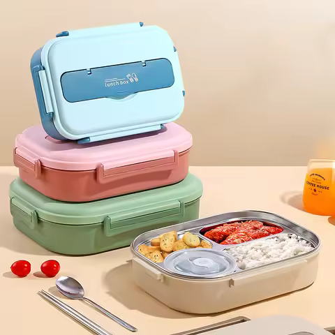 New 316L stainless steel lunch box for kids, insulated, portable, bento lunch box, large-capacity fo