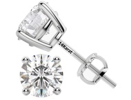 Central Diamond Center Round & Princess CVD Lab-grown Diamond Stud Earrings 14K solid Gold from 0.20