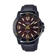 Casio MTP-VD01BL-5B Black Leather Analog Quartz Men's Sporty Design Dress Watch