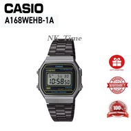 CASIO Vintage Black Stainless Steel Men/Women Digital Watch A168WEHB-1A