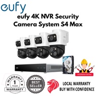 eufy  S4 Max 4K NVR Security Camera System, PoE Wired, 8× Auto Zoom, Cross-Cam Track, 24/7, 2TB HDD,