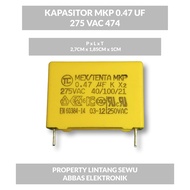 kapasitor mkp kuning 0.47uf 275vKAPASITOR CAPASITOR MKP 0.47 UF 275 VAC 474 275V 0.47 MIKRO kapasito
