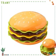 TEAMY Stackable Hamburger Plate Set, Plastic Multi-functional Mini Dinner Plate, Funny 5/7 Layers Bu