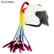 SECRETSPACE 24" Helmet Braids Pigtails Motorcycle Helmet Braid Ponytail Motorbike Riding Helmet Pigt