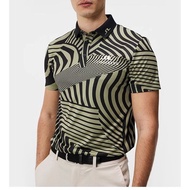 Korean 2025 New style J.LINDEBERG New Export J Stripe Printing Golf Mens Short Sleeve T-shirt Fashio