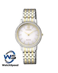 Citizen  Eco-Drive EX1484-81A EX1484-81 Solar Two Tone Stainless Steel Analog Ladies / Womens Watch