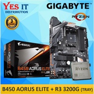 [COMBO SET] GIGABYTE B450 AORUS ELITE MOTHERBOARD + AMD RYZEN 3 3200G PROCESSOR (TRAY)