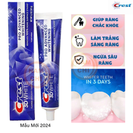 [1 TUÝP] Kem Đánh Răng Crest 3D White PRO ADVANCED WHITENING 147G - Hàng Mỹ - MẪU MỚI 2024