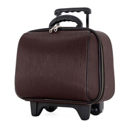 WHEAL กระเป๋าเดินทางล้อลากลายไม้สวยๆ  กรเป๋าเดินทางซิปทอง ขนาดเล็ก กระเป๋าน่ารัก 14 นิ้ว Gold zipper