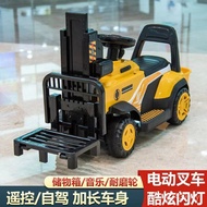 Baby Year Old Children Boys Can Sit on Machine 1-4 Artificial Vehicles Electric Forklift Remote Cont