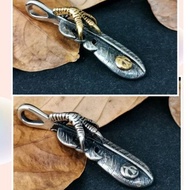 Stainless Steel Takahashi Goros Feathers With Eagle Claw Pendant.