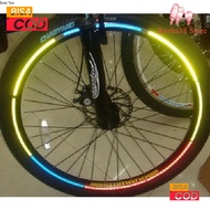 R18 1 Set = 8 Strips Bicycle Wheel Stickers Bicycle Wheel Reflective Sticker