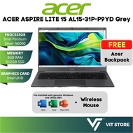 ACER ASPIRE LITE 15 AL15-31P-P9YD GREY N6000 Intel UHD 8GB DDR4 512GB NVMe SSD 15.6" FHD W11 2Y OPI 