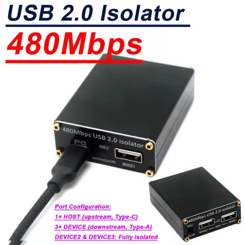 CH318T USB 2.0 Isolator 480Mbps High-Speed Eliminate Ground Loop Noise Filter for Audio Hi-Fi DAC Pr