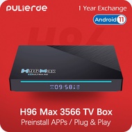 【Pre-install APPs】New H96 Max 3566 Android Box 8GB 64GB RK3566 Android 11 TV 8K/4K 2.4G/5G WiFi Bluetooth 1000M Ethernet PULIERDE Smart Set Top Box for TV