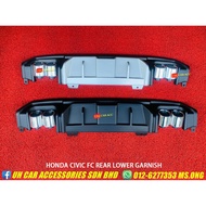 Honda Civic FC 2016-2021 Rear Bumper Lower Garnish Diffuser Lip Lips Bodykit With Exhaust Dummy [READY STOCK]