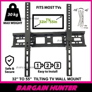 UNIVERSAL TV Bracket 32"-55" Inch Adjustable Tilt TV Wall Mount TV Bracket (Tilt: -5° to +15°) 30KG